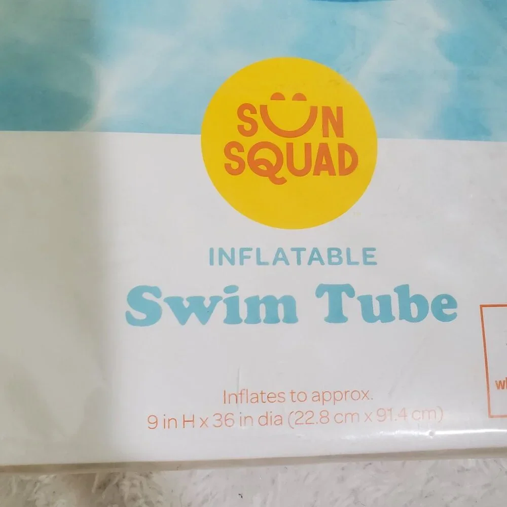 Sun Squad‎ Inflatable Swim Tube 36 in Diameter Ages 6+ summer beach pool kids